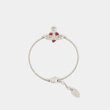 New Diamante Heart Bracelet - Vivienne Westwood - Metal - Red