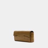 Soft Croco T-Clutch - TOTEME - Leather - Khaki
