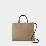 Museo Soft Ew Shopper Bag - Marni - Leather - Beige