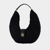 Lou Monogram Shoulder Bag Black - ANINE BING - Canvas - Black