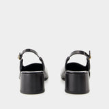 Cap Toe Sandals - Tory Burch - Leather - Black