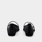 Double T Buckle Ballerinas - Tory Burch - Synthetic - Black