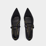 Double T Buckle Ballerinas - Tory Burch - Synthetic - Black