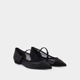 Double T Buckle Ballerinas - Tory Burch - Synthetic - Black