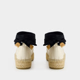 Cap Toe Espadrilles - Tory Burch - Leather - White