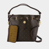 T-Monogram Purse - Tory Burch - Cotton - Brown
