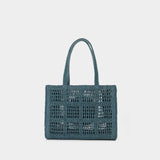 Ella Small Shopper Bag - Tory Burch - Raffia - Blue