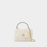 Kira Diamond Mini Wallet On Chain - Tory Burch - Leather - White
