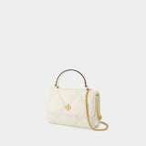 Kira Diamond Mini Wallet On Chain - Tory Burch - Leather - White
