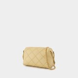 Fleming Small Shoulder Bag - Tory Burch - Leather - Beige