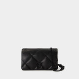 Kira Diamond Powder Wallet On Chain - Tory Burch - Leather - Black