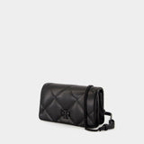 Kira Diamond Powder Wallet On Chain - Tory Burch - Leather - Black