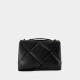 Kira Diamond Powder Convertible Bag - Tory Burch - Leather - Black