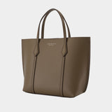 Perry Small Shopper Bag - Tory Burch - Leather - Khaki
