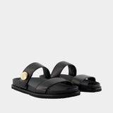 Romy Sport Sandals - Tory Burch - Leather - Black