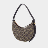 Romy T-Monogram Half Moon Shoulder Bag - Tory Burch - Leather - Tory Navy