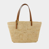 Ella Small Shopper Bag - Tory Burch - Raffia - Beige