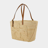 Ella Small Shopper Bag - Tory Burch - Raffia - Beige
