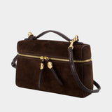 Romy Slim Top Handle Purse - Tory Burch - Leather - Brown