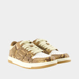 Printed Python Skel Top Low Sneakers - Amiri - Leather - Brown