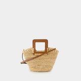 Shirley Raffia Mini Handbag - Staud - Raffia - Neutral