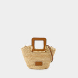 Shirley Raffia Mini Handbag - Staud - Raffia - Neutral