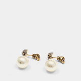 Pave Skl Earrings - Alexander McQueen - Synthetic Pearls - White