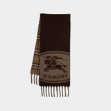 Knight Chck Scarf - Burberry - Wool - Grey