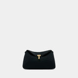 Mini T-Lock Clutch - TOTEME - Canvas - Black