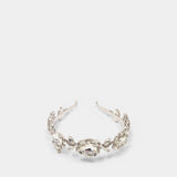 Multi Crystal Headband - SELF PORTRAIT - Pearls - Silver