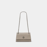 Kira Turnlock Mini Shoulder Bag - Tory Burch - Leather - Grey