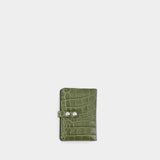 Vertical Flap Card Holder - Vivienne Westwood - Leather - Khaki