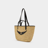 Le Wings Shopping Bag - Zadig & Voltaire - Raphia - Beige
