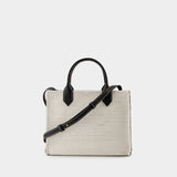 B-Army Small Shopper Bag - Balmain - Raffia - Neutral/Black