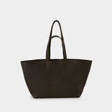 Midi Tote Bag - AMI Paris - Leather - Black