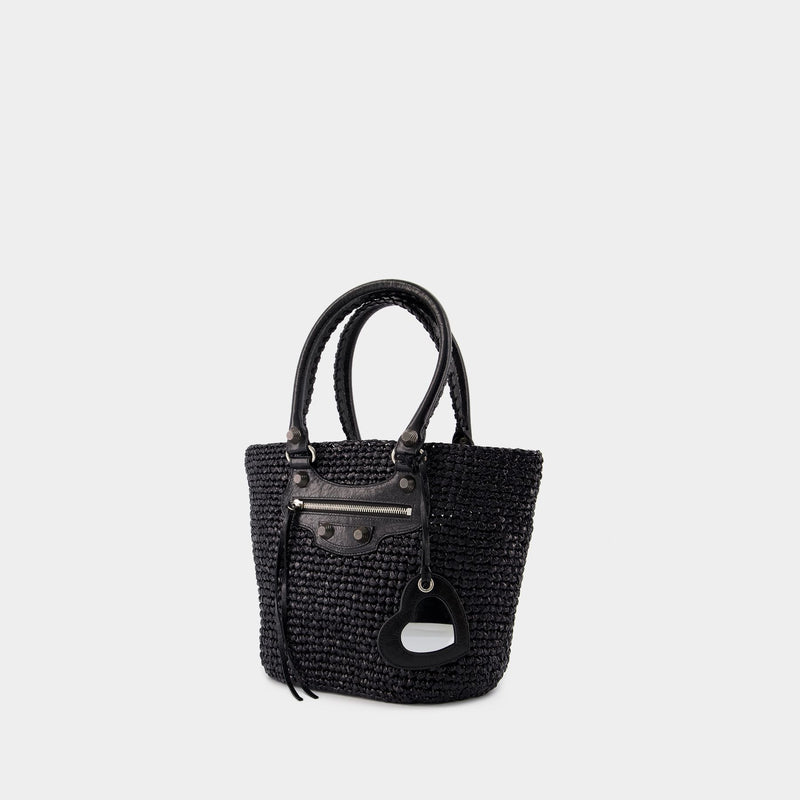 Le Cagole Panier M Shoulder Bag - Balenciaga - Nylon - Black