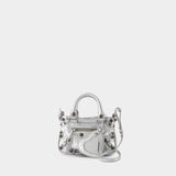 Neo Cagole Tote Mini Crossbody - Balenciaga - Leather - Silver
