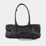 Le City East West Shoulder Bag - Balenciaga - Leather - Black