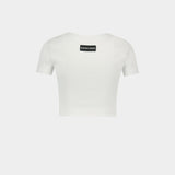 Moon Logo Ribbed Jersey T-Shirt - Marine Serre - Cotton - White