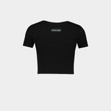 Moon Logo Ribbed Jersey T-Shirt - Marine Serre - Cotton - Black