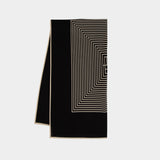 Centered Monogram Scarf - TOTEME - Silk - Black