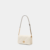 Kira Diamond Quilt Wallet On Chain - Tory Burch - Leather - White