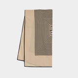 Centered Monogram Scarf - TOTEME - Silk - White