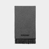 Knight Logo Scarf - Burberry - Cashmere - Grey