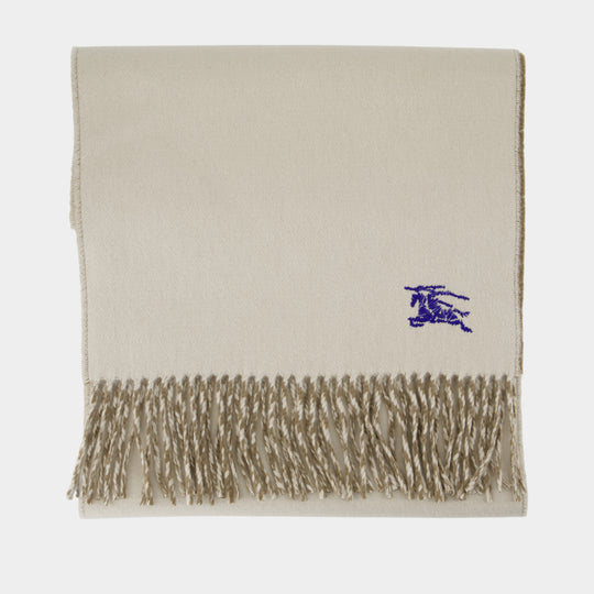 Knight Solid Scarf - Burberry - Wool - Grey