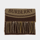 Knight Chck Scarf - Burberry - Wool - Grey