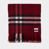 Giant Check Scarf - Burberry - Wool - Burgundy