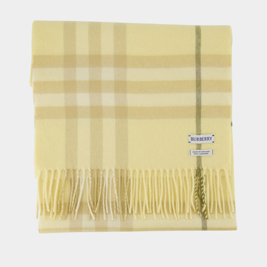 Giant Check Scarf - Burberry - Wool - Yellow