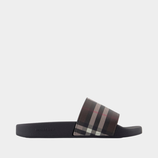 Furley Large Check Sandals - Burberry - Synthetic - Brown