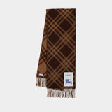 Mu Tbar Bias Check Scarf - Burberry - Cashmere - Brown